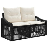 vidaXL Tuinbank Set 8 pcs Zwart poly rattan