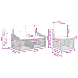 vidaXL Tuinbank Set 8 pcs Zwart poly rattan