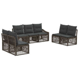vidaXL Tuinbank Set 8 pcs Zwart poly rattan