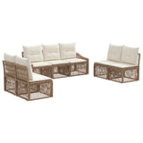 vidaXL Tuinbank Set 8 pcs Zwart poly rattan