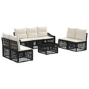 vidaXL Tuinbank Set 8 pcs Zwart poly rattan