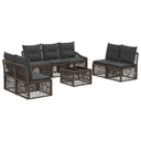 vidaXL Tuinbank Set 8 pcs Zwart poly rattan