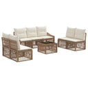 vidaXL Tuinbank Set 8 pcs Zwart poly rattan