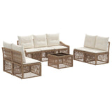 vidaXL Tuinbank Set 8 pcs Zwart poly rattan