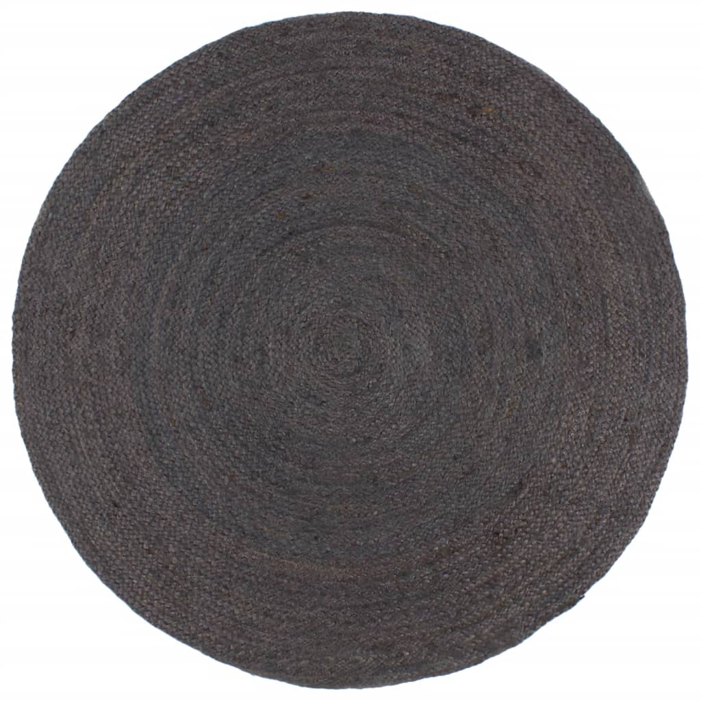 vidaXL Handmade Round Rug 90 cm Jute Grey