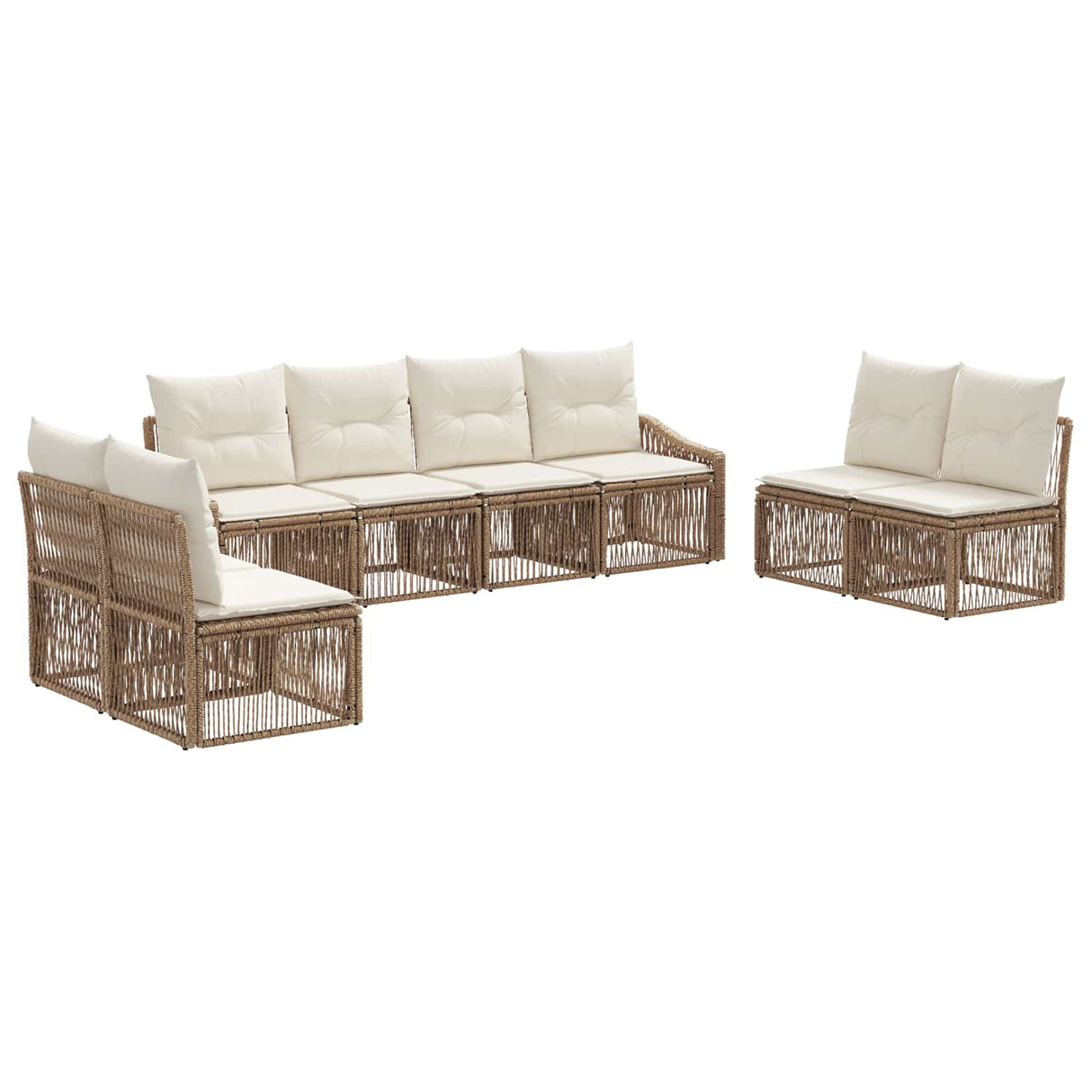 vidaXL Tuinbank Set 9 pcs Zwart poly rattan