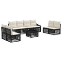 vidaXL Tuinbank Set 9 pcs Zwart poly rattan