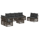 vidaXL Tuinbank Set 9 pcs Zwart poly rattan