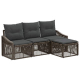 vidaXL Tuinbank Set 5 pcs Zwart poly rattan