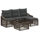 vidaXL Tuinbank Set 5 pcs Zwart poly rattan