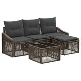vidaXL Tuinbank Set 5 pcs Zwart poly rattan