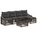 vidaXL Tuinbank Set 6 pcs Zwart poly rattan