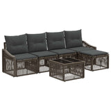 vidaXL Tuinbank Set 6 pcs Zwart poly rattan