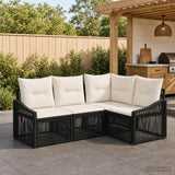 vidaXL Tuinbank Set 5 pcs Zwart poly rattan