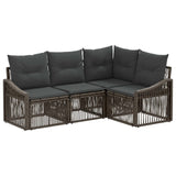 vidaXL Tuinbank Set 5 pcs Zwart poly rattan