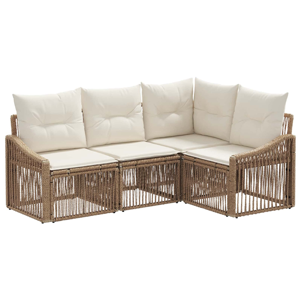 vidaXL Tuinbank Set 5 pcs Zwart poly rattan