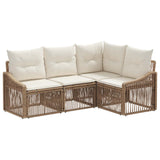 vidaXL Tuinbank Set 5 pcs Zwart poly rattan