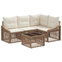 vidaXL Tuinbank Set 5 pcs Zwart poly rattan