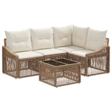 vidaXL Tuinbank Set 5 pcs Zwart poly rattan