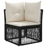 vidaXL Tuinbank Set 6 pcs Zwart poly rattan