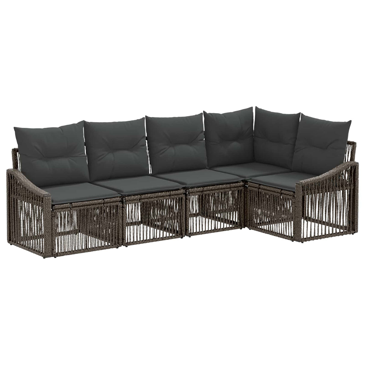 vidaXL Tuinbank Set 6 pcs Zwart poly rattan