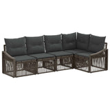 vidaXL Tuinbank Set 6 pcs Zwart poly rattan