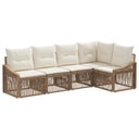 vidaXL Garden Sofa Set 6 pcs Black poly rattan