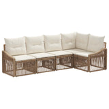 vidaXL Tuinbank Set 6 pcs Zwart poly rattan