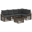 vidaXL Tuinbank Set 6 pcs Zwart poly rattan