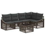 vidaXL Tuinbank Set 6 pcs Zwart poly rattan