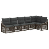 vidaXL Garden Sofa Set 7 pcs Black Poly Rattan
