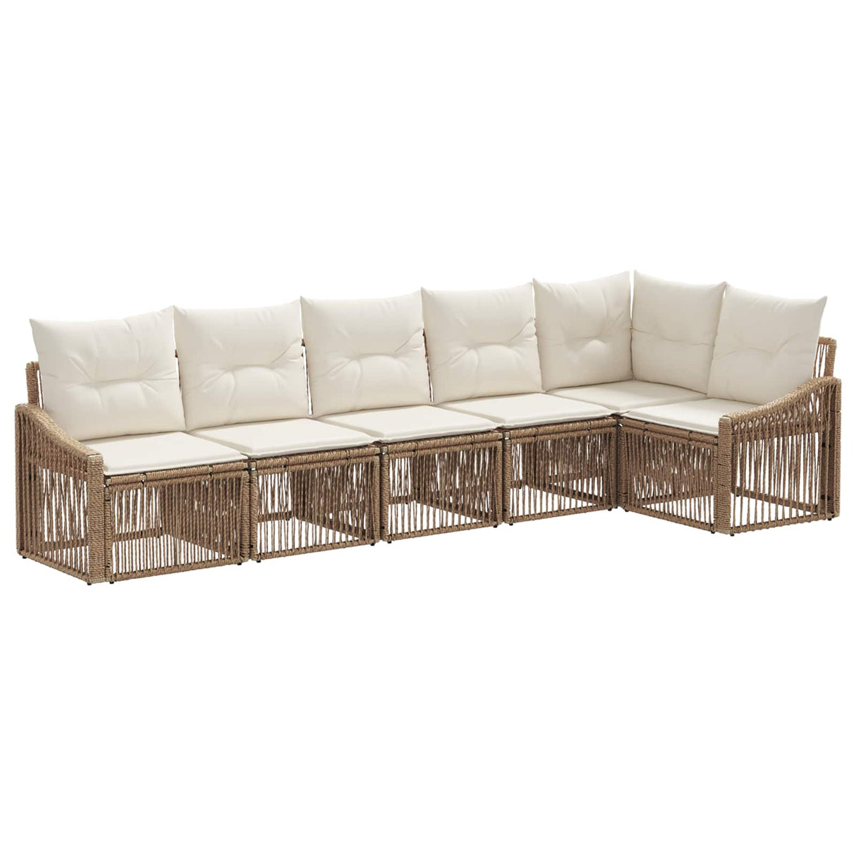 vidaXL Garden Sofa Set 7 pcs Black Poly Rattan