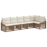 vidaXL Garden Sofa Set 7 pcs Black Poly Rattan