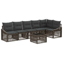 vidaXL Garden Sofa Set 7 pcs Black Poly Rattan