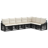 vidaXL Garden Sofa Set 8 pcs Black poly rattan