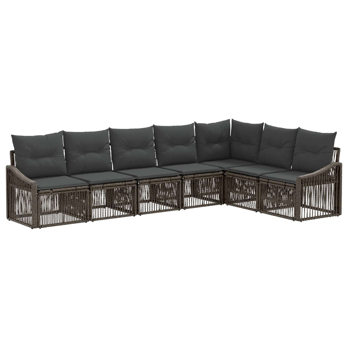 vidaXL Garden Sofa Set 8 pcs Black poly rattan