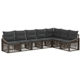 vidaXL Garden Sofa Set 8 pcs Black poly rattan