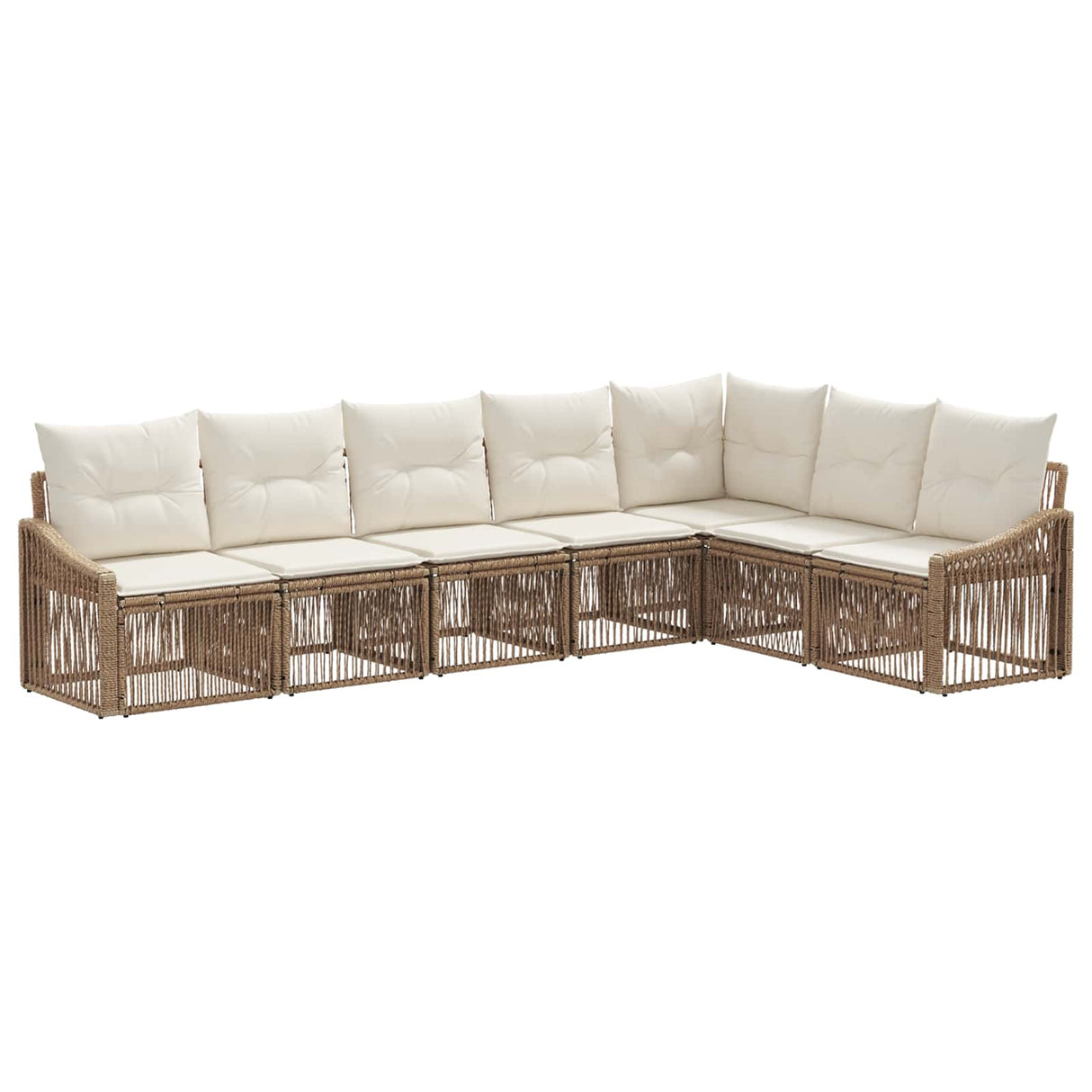 vidaXL Garden Sofa Set 8 pcs Black poly rattan