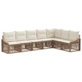 vidaXL Garden Sofa Set 8 pcs Black poly rattan