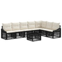 vidaXL Garden Sofa Set 8 pcs Black poly rattan
