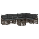 vidaXL Garden Sofa Set 8 pcs Black poly rattan