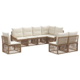 vidaXL Tuinbank Set 9 pcs Zwart poly rattan