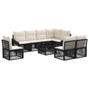 vidaXL Tuinbank Set 9 pcs Zwart poly rattan