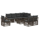 vidaXL Tuinbank Set 9 pcs Zwart poly rattan