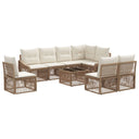 vidaXL Tuinbank Set 9 pcs Zwart poly rattan
