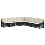 vidaXL Garden Sofa Set 10 pcs Black poly rattan