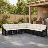 vidaXL Garden Sofa Set 10 pcs Black poly rattan