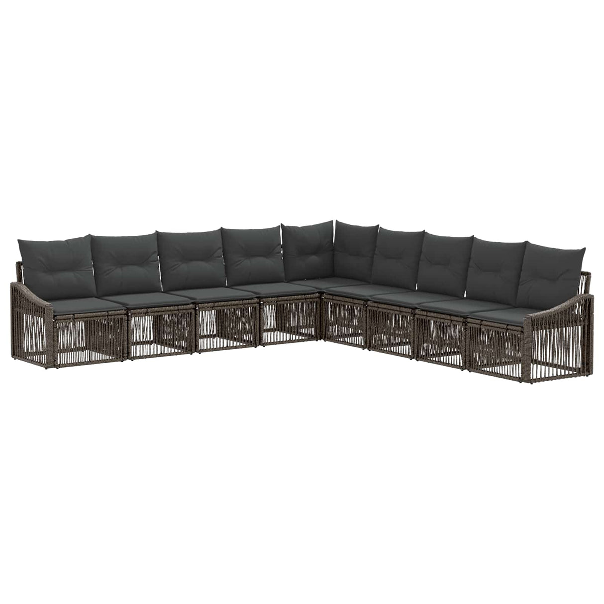vidaXL Garden Sofa Set 10 pcs Black poly rattan