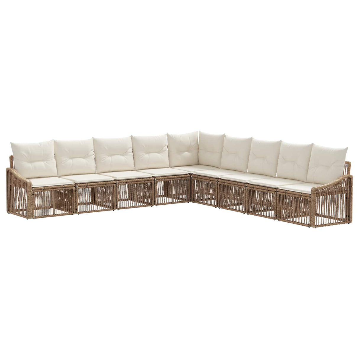 vidaXL Garden Sofa Set 10 pcs Black poly rattan