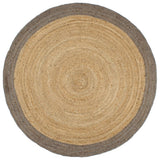 vidaXL Hand-Braided Rug with Grey Border 90 cm Jute